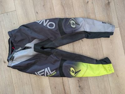 O'Neal MX Motocross Pants Size 28 EU 44 Black Gray Neon Yellow