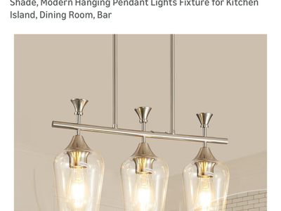 Modern 3-Light Brushed Nickel Chandelier