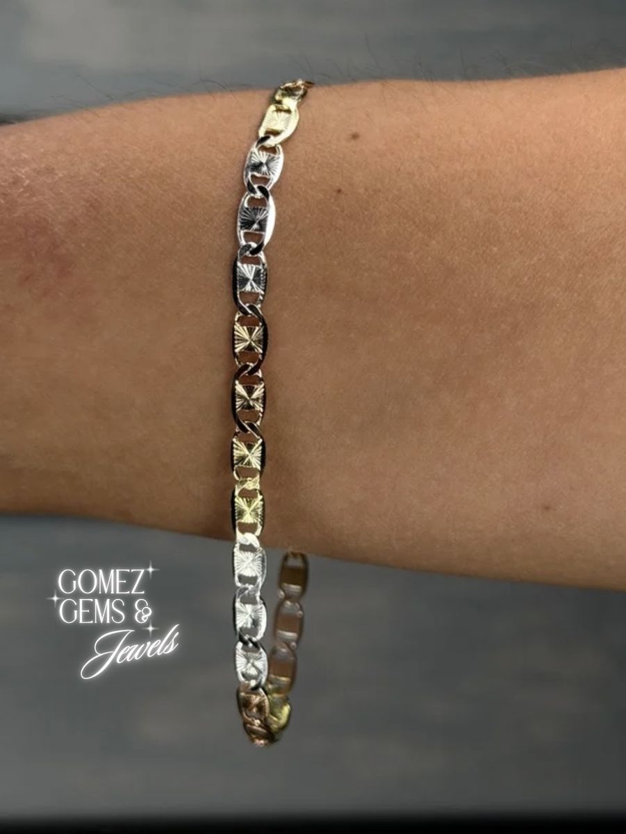 Tri-colored Sterling Silver Bracelet