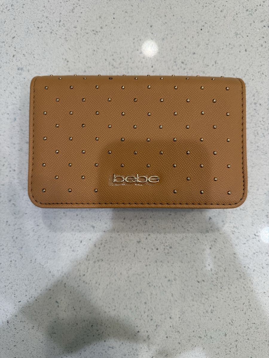 Authentic Bebe Tan Studded Wallet / Clutch