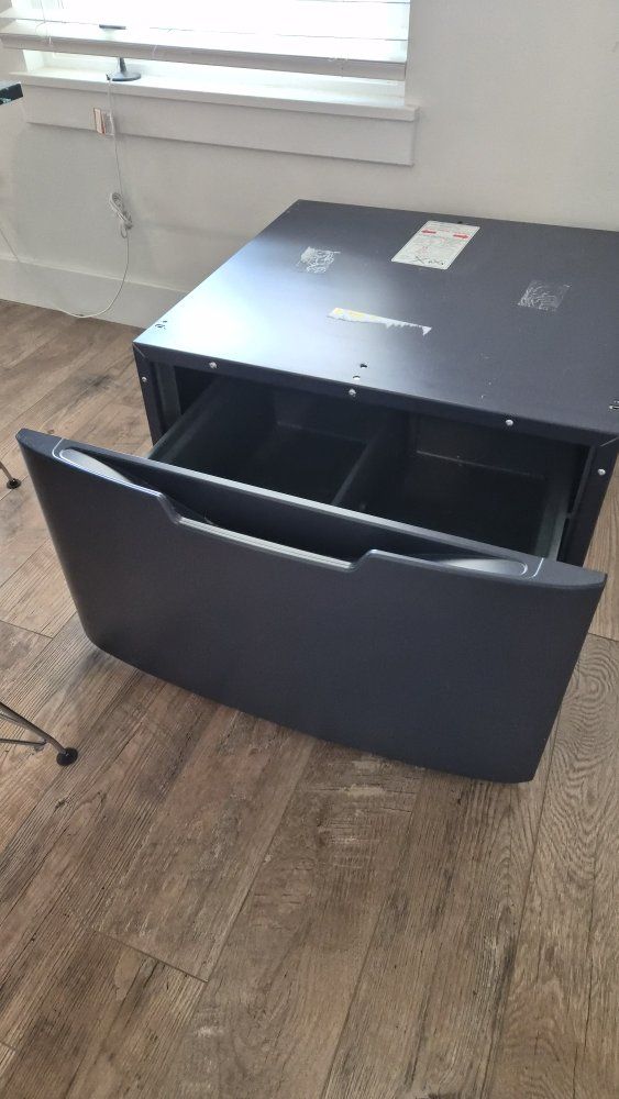 GE Washer Dryer Laundry Pedestal Storage Drawer with Adjustable Divider
