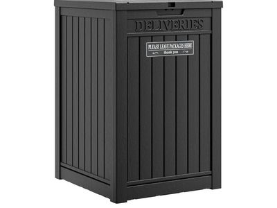 Outdoor Package Delivery Drop Box - Waterproof Weather-Resistant Storage Bin, Black