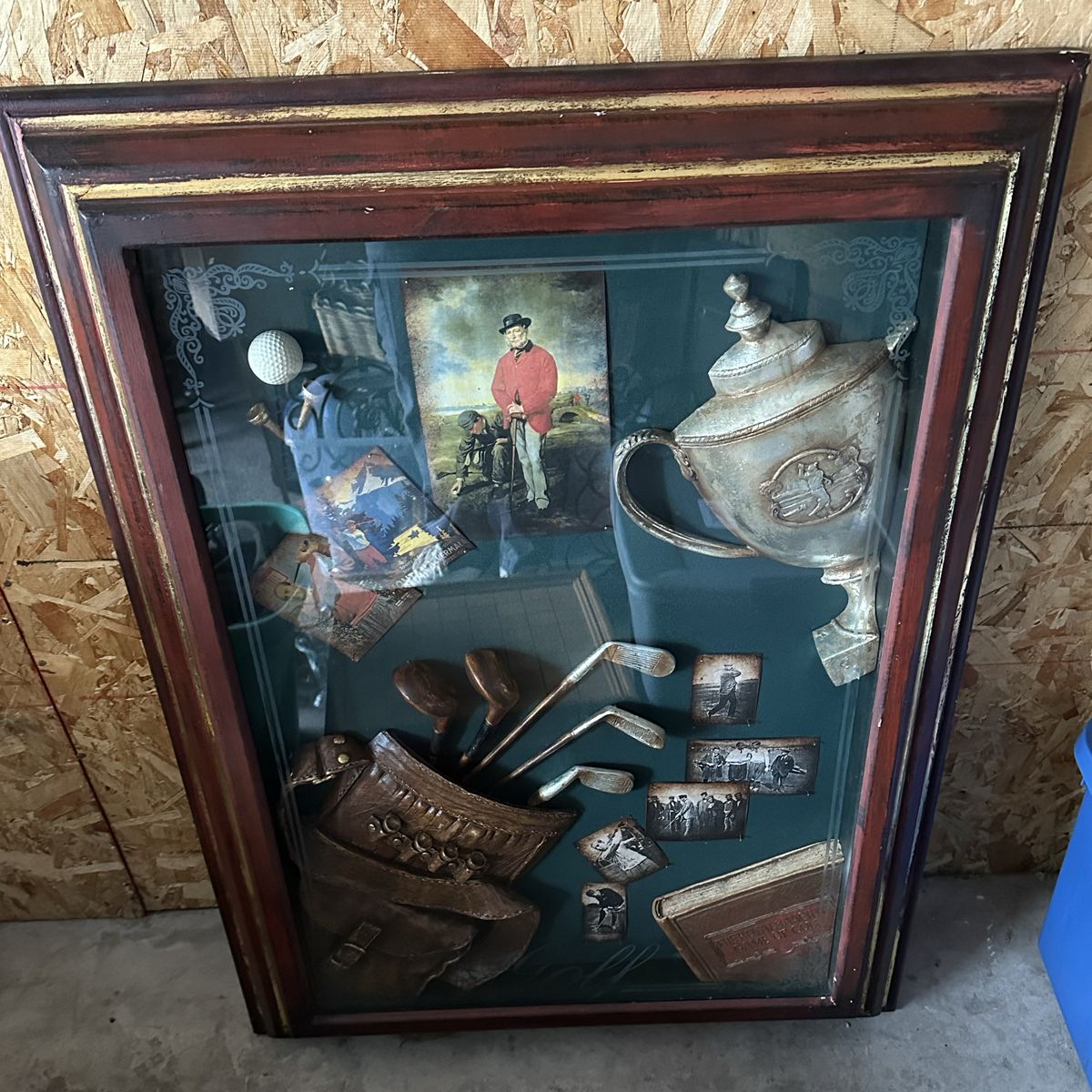 Vintage Golf Shadowbox Art — HEAVY