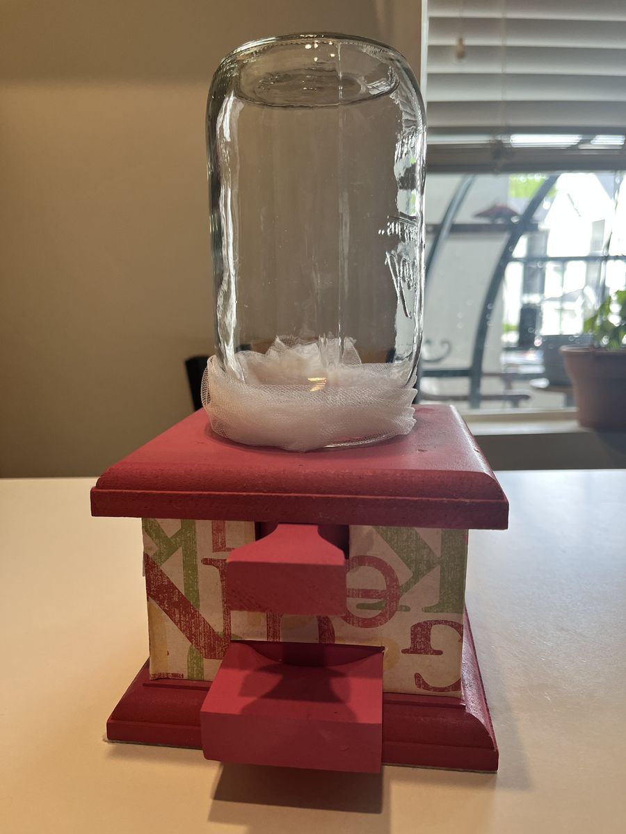 Handmade Wooden Candy Dispenser with Mason Jar