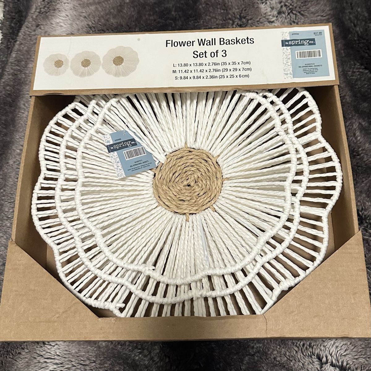 NEW Flower Wall Baskets - Set of 3