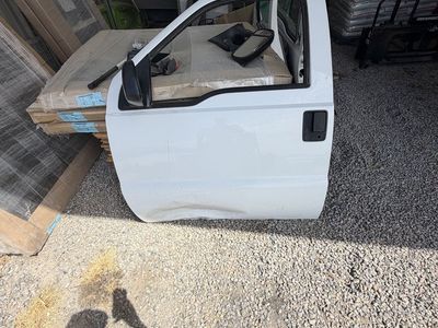 White Ford F-250 / F-350 Truck Passenger Side Front Door Assembly (Used)
