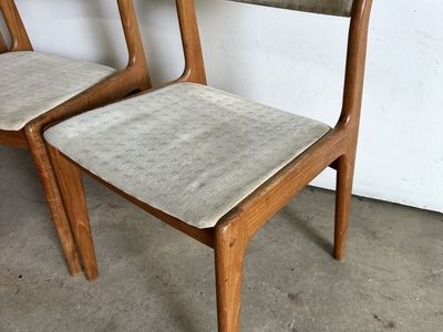 Vintage Mid Century Modern MCM D-Scan Solid Teak Dining Chairs - Set of 4 (Project)