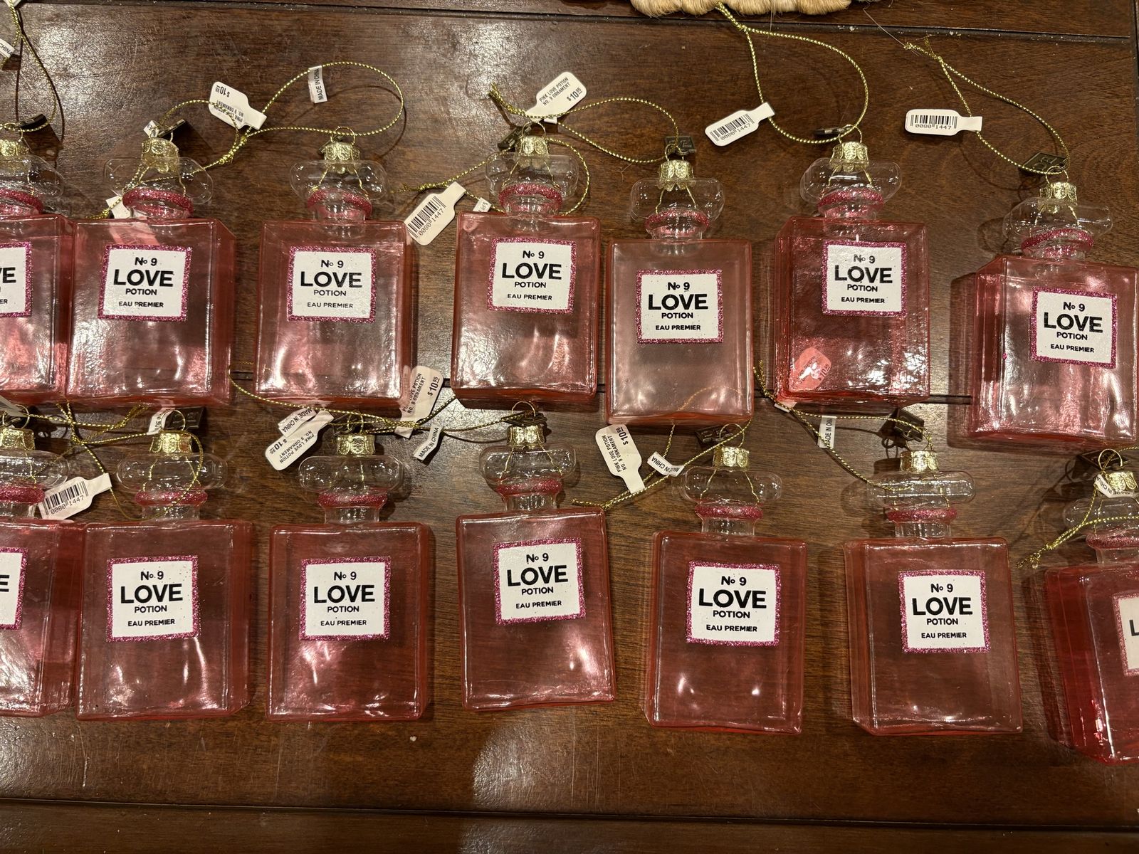14 New Pink Glass Love Potion No 9 Ornaments 