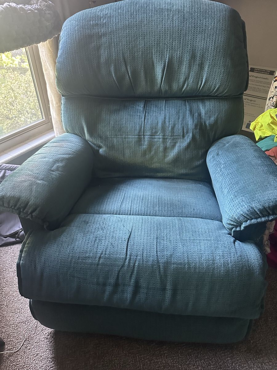 Comfortable Green Fabric Recliner Chair -