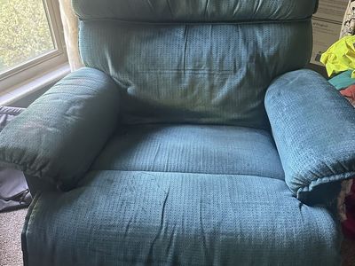 Comfortable Green Fabric Recliner Chair -