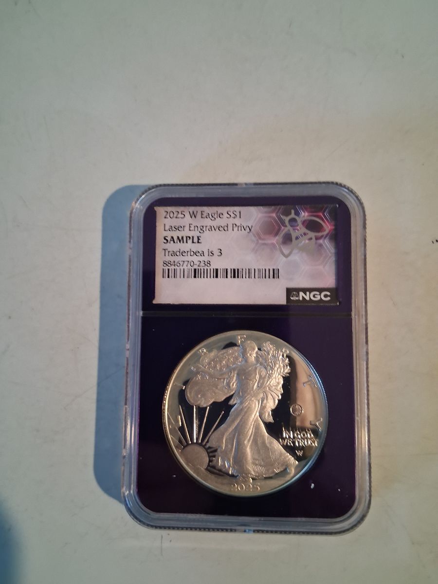 2025 W Eagle S1 Laser Engraved Privy Sample NGC Certified Silver Coin