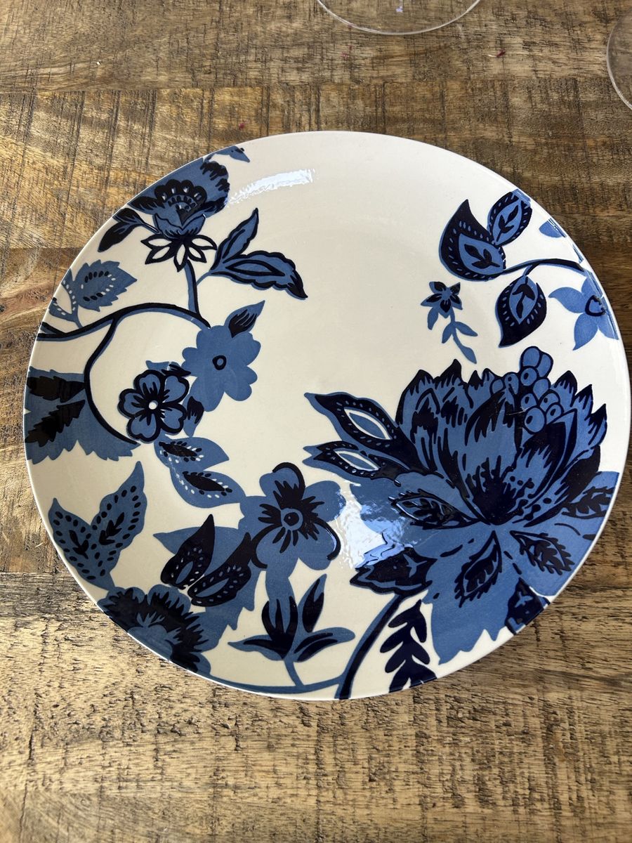 White and Blue Glass Plates