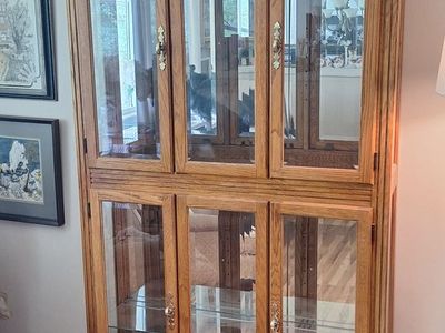 Solid oak curio 40"x10"x76.5"