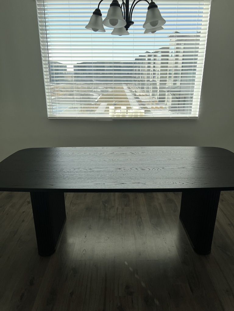 Walton Ribbed Leg SOLID WOOD Dining Table 90x40