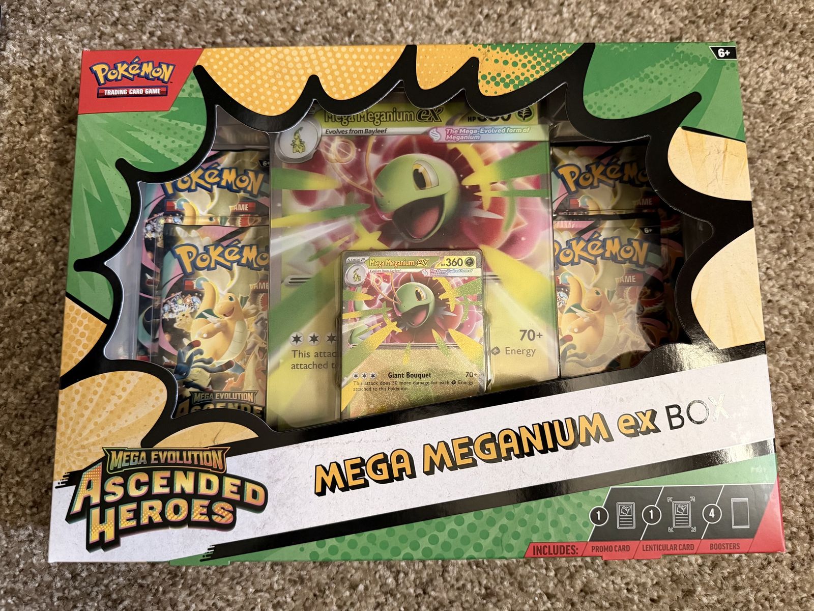 Pokemon TCG: Mega Evolution Ascended Heroes Mega Meganium EX Box - Sealed, Promo Card, Lenticular *RARE*