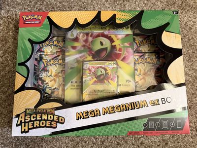 Pokemon TCG: Mega Evolution Ascended Heroes Mega Meganium EX Box - Sealed, Promo Card, Lenticular *RARE*
