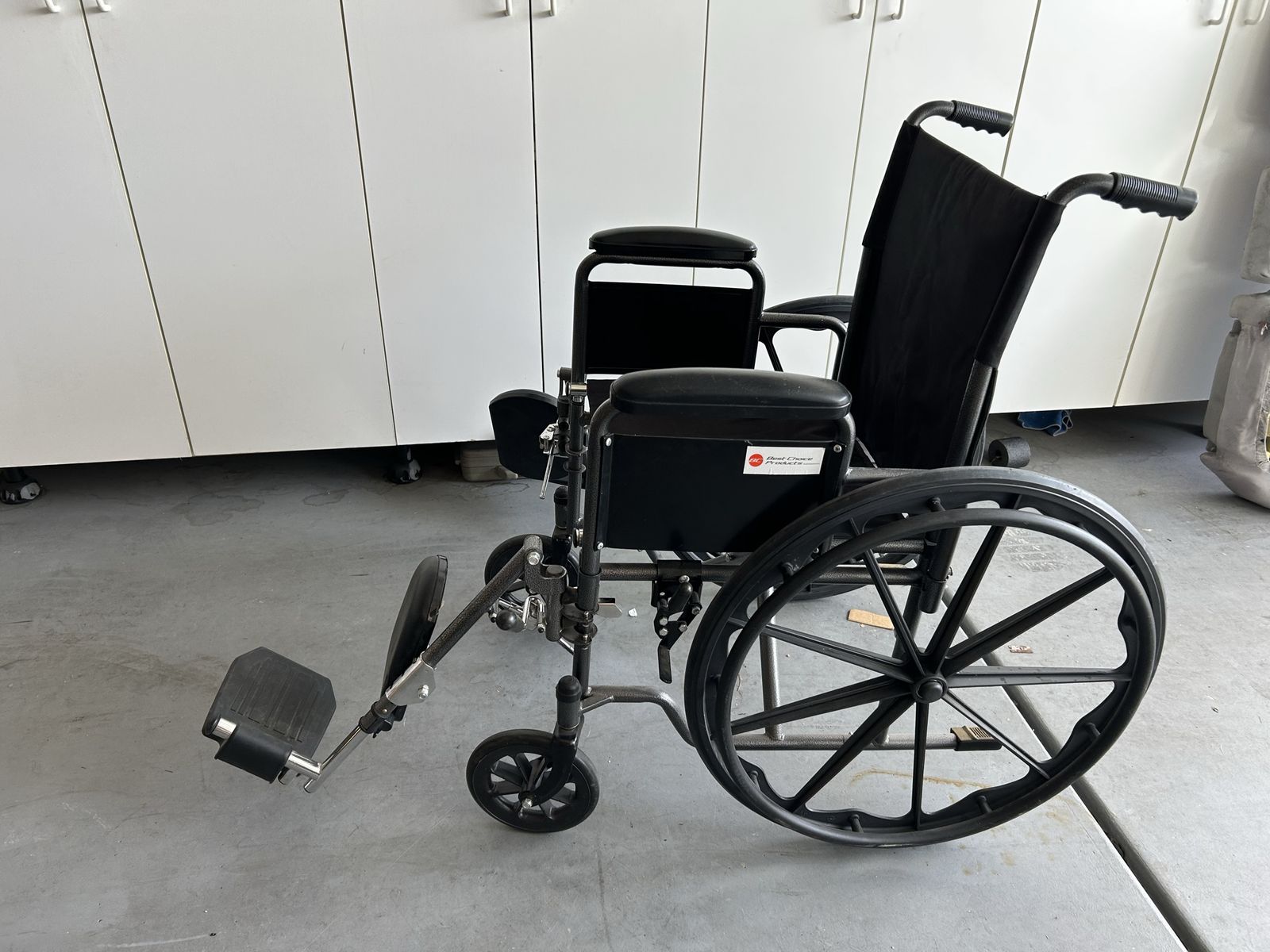 Drive Medical Black Wheelchair Manual Mobility Aid w/ Footrests, Armrests, & Large Wheels