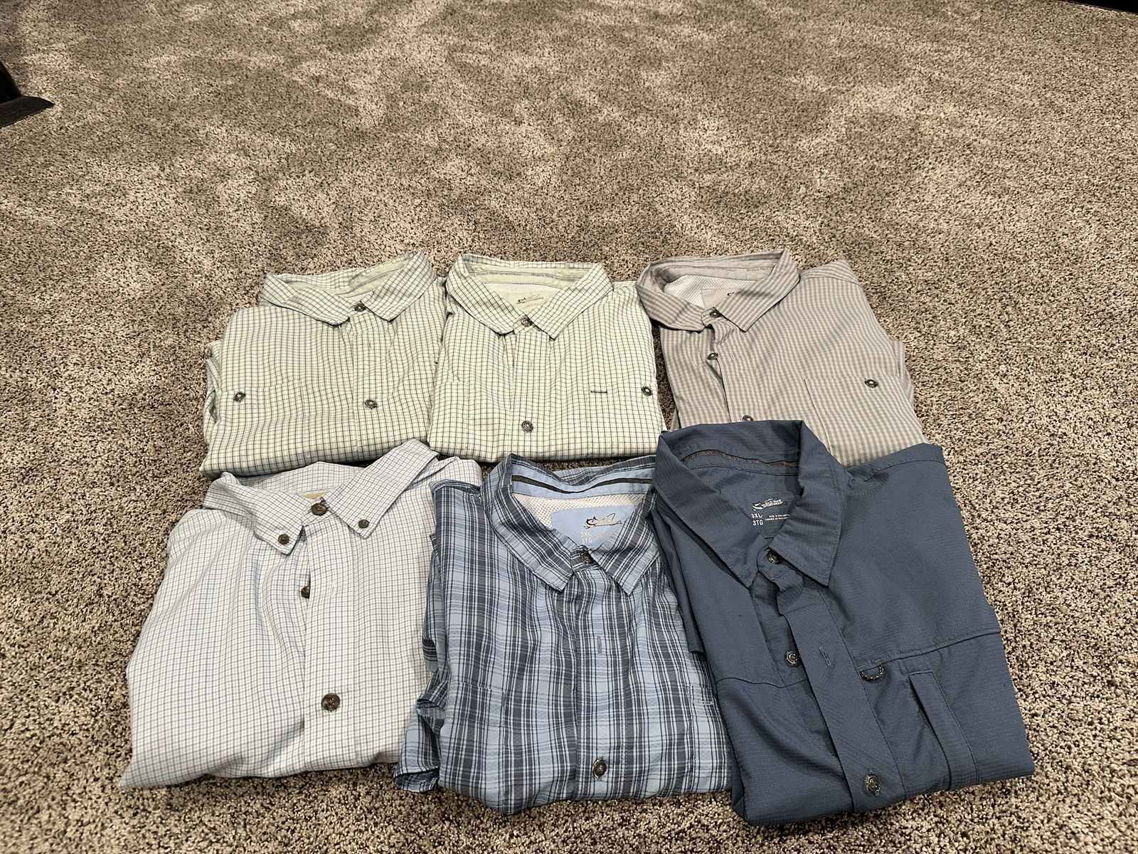 14 Men’s 3XL Short Sleeve Button-Up Shirts – Name Brands