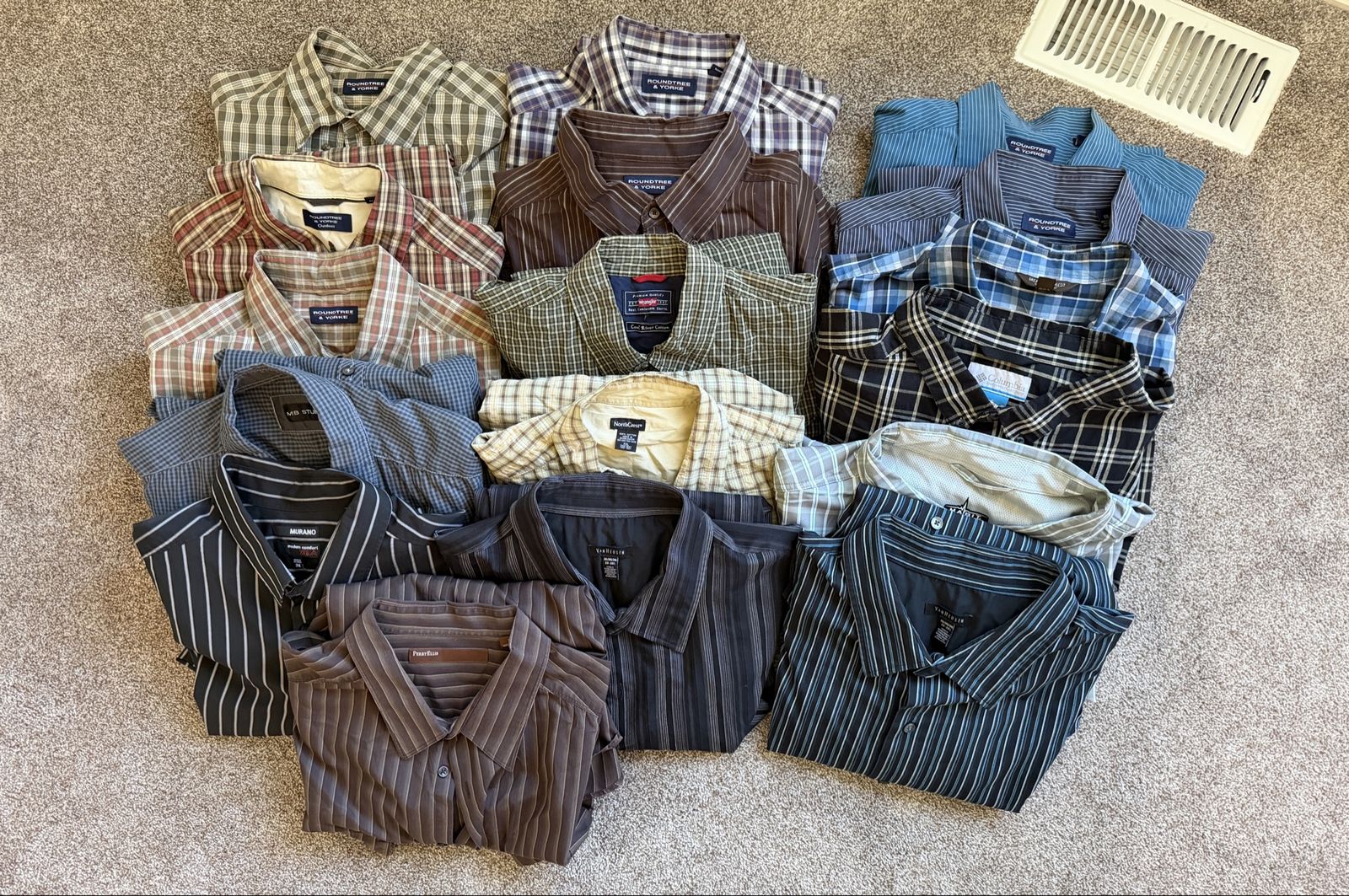 Men’s 2XL–3XL Shirt Lot – 15+ Shirts – $75