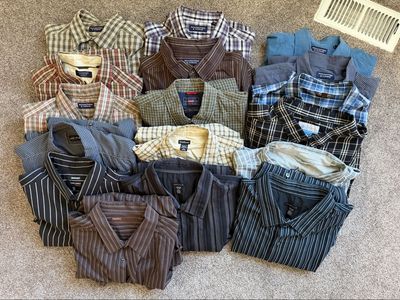 Men’s 2XL–3XL Shirt Lot – 15+ Shirts – $75