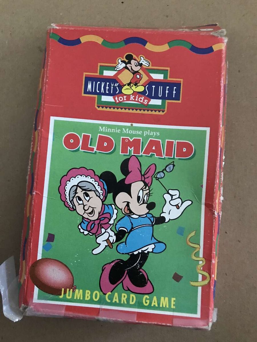 Vintage 1994 Old Maid Card Game Disney Minnie Mouse Made in USA Jumbo Cards or See other games