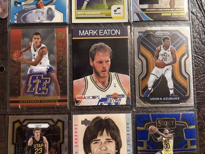 Utah Jazz NBA Trading Card Lot - Kirilenko Relic, Sensabaugh RC, Markkanen, Maravich, Hansen, Araujo, Bailey, Sloan. Many RC’s!