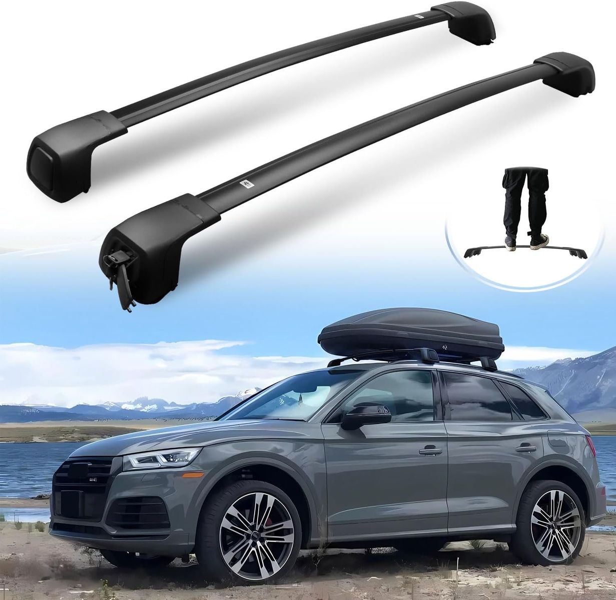 2018-2025 Audi Q5 Silent Black Heavy Duty Lockable Roof Rack