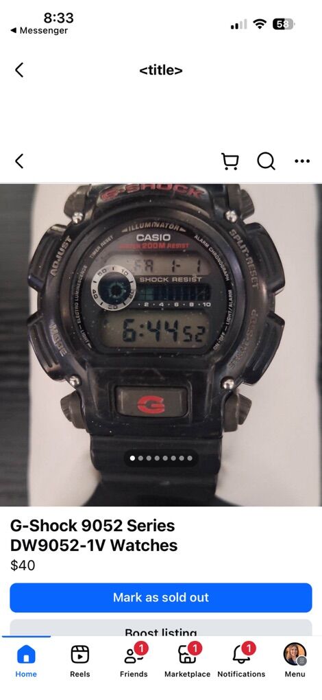 G-Shock 9052 Series DW9052-1V Watches