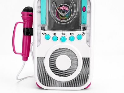 My Life Mini Bluetooth Karaoke Machine & Microphone with 3 Play Discs for American girl dolls.