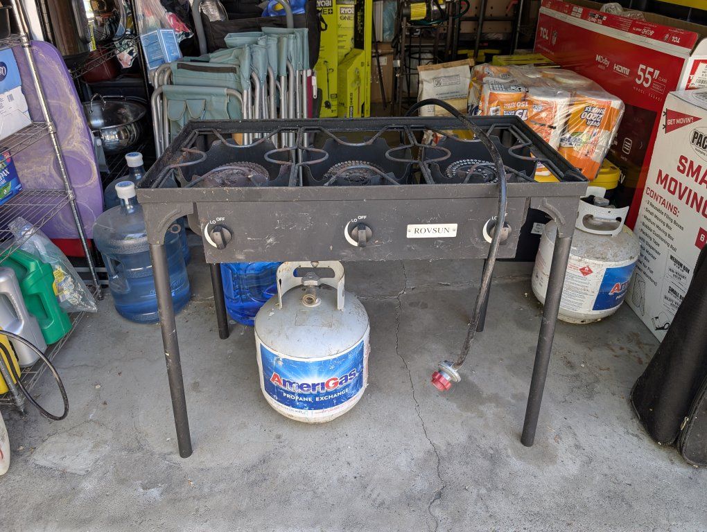 Camping Stove & Full Propane Tank