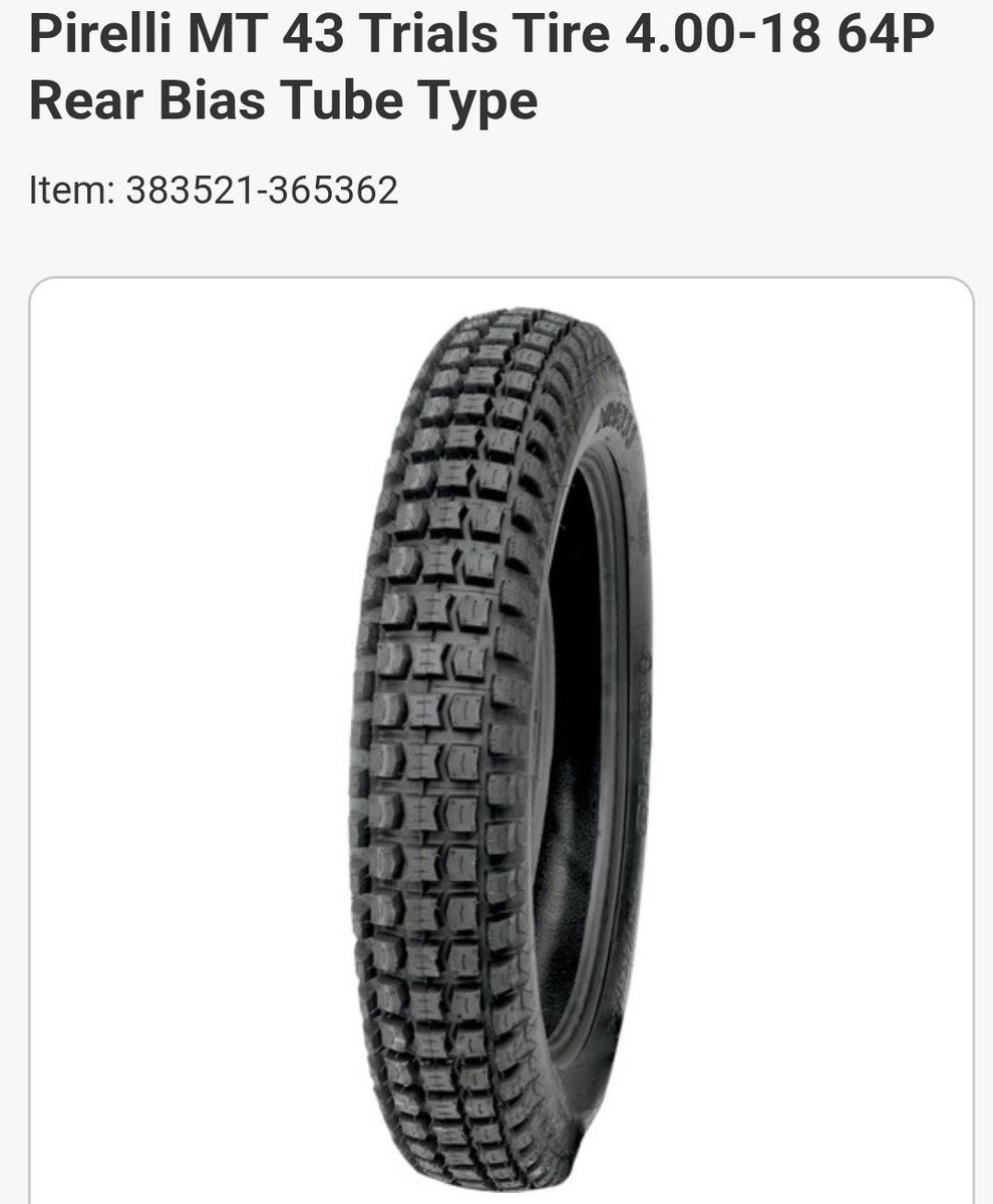 Pirelli MT 43 Tire 4.00-18 rear dirt bike tire