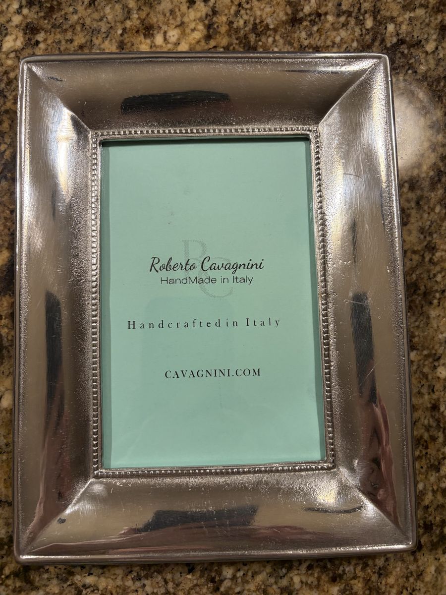 Roberto Cavagnini Handmade Italian Pewter lead free Picture Frame, Handcrafted, Made in Italy
