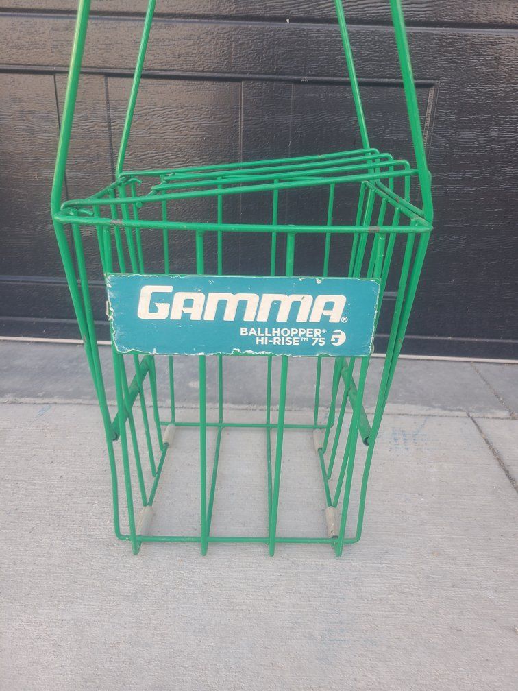GAMMA Ballhopper Hi-Rise 75 Tennis Ball Basket - Green, Used Condition