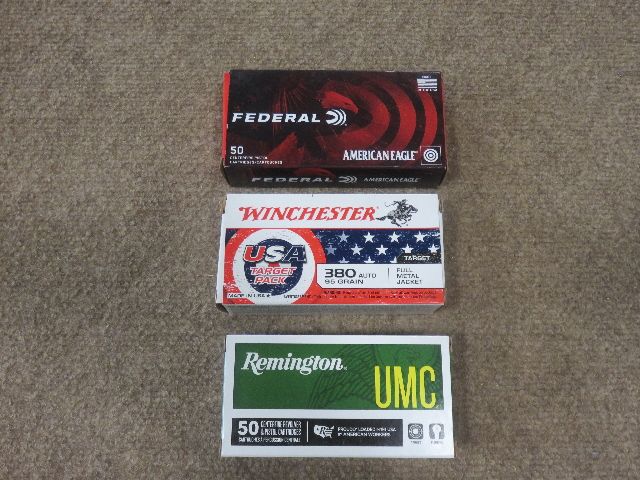 MIXED MANUFACTURERS OF 3 FULL FACTORY BOXES OF .380 AMMO
