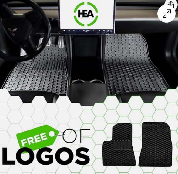 HEA Tesla Model 3 T1A TruBuilt 1 Honeycomb Floor Mats Set of 3 Black