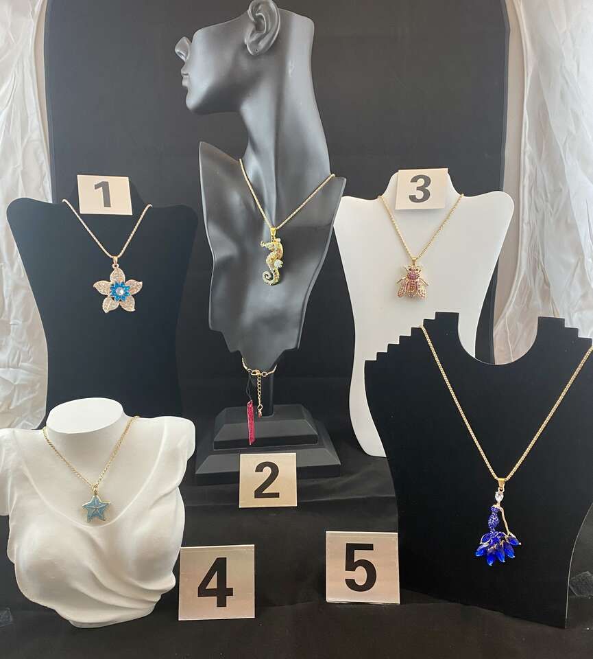 NEW!  Designer Betsey Johnson Bling Rhinestone Necklaces- Very Beautiful - Prices Vary See Photos.