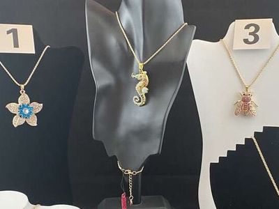 NEW! Designer Betsey Johnson Bling Rhinestone Necklaces- Very Beautiful - Prices Vary See Photos.