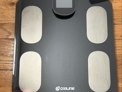 Oxiline Body Fat Smart Scale with Handle - Digital Weight & Body Composition Monitor, Black