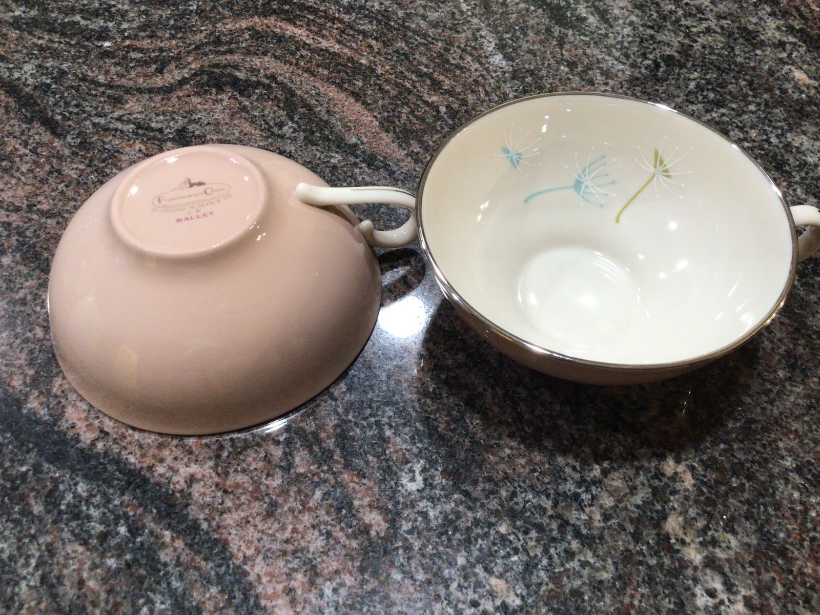 FRANCISCAN Sandalwood, Ballet, cups, saucers, retro, salmon-beige, EXCELLENT cottagecore
