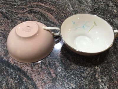 FRANCISCAN Sandalwood, Ballet, cups, saucers, retro, salmon-beige, EXCELLENT cottagecore