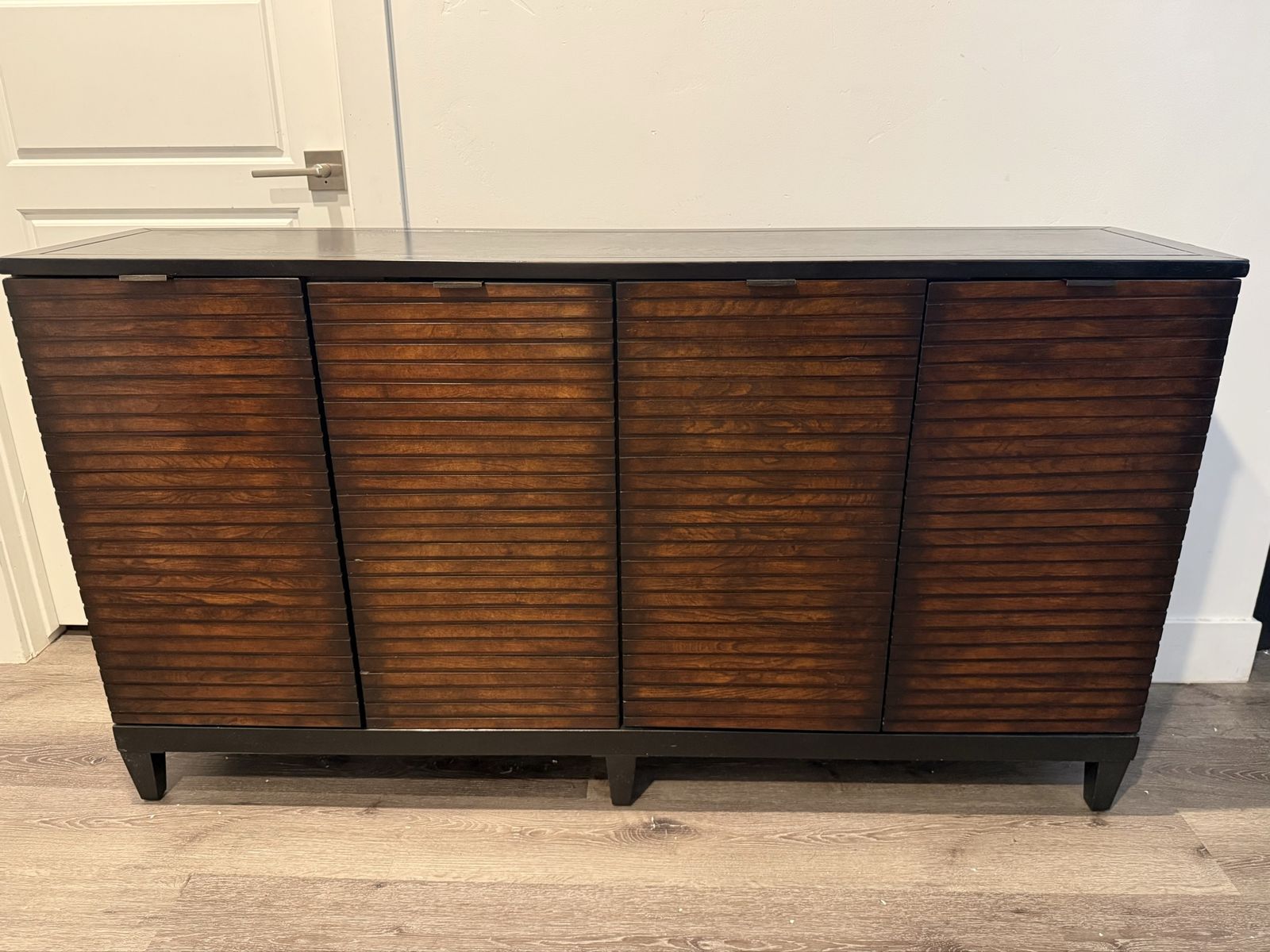 Coast To Coast Media Credenza, Black/Pecan