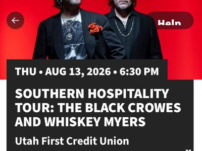 2 The Black Crowes Whiskey Myers Concert Tickets