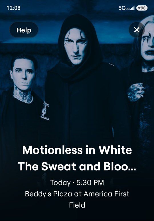 LAST MINUTE: Motionless in White TONIGHT in Sandy - Ticket!