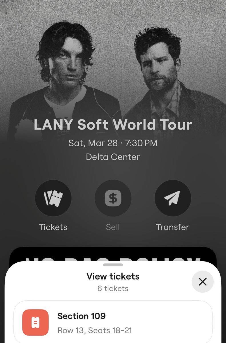 4 LANY tickets (Sec 109) 3/28 SLC