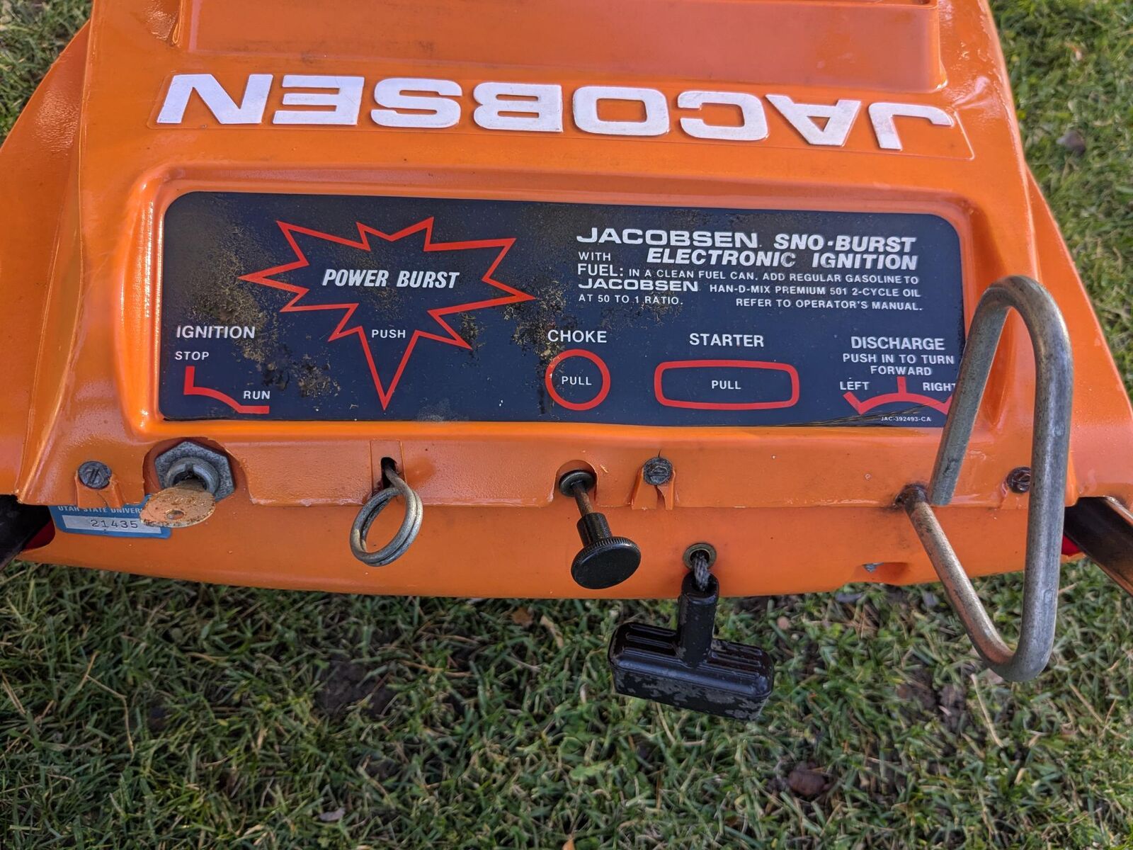 Snow Blower paddle type, Jacobsen