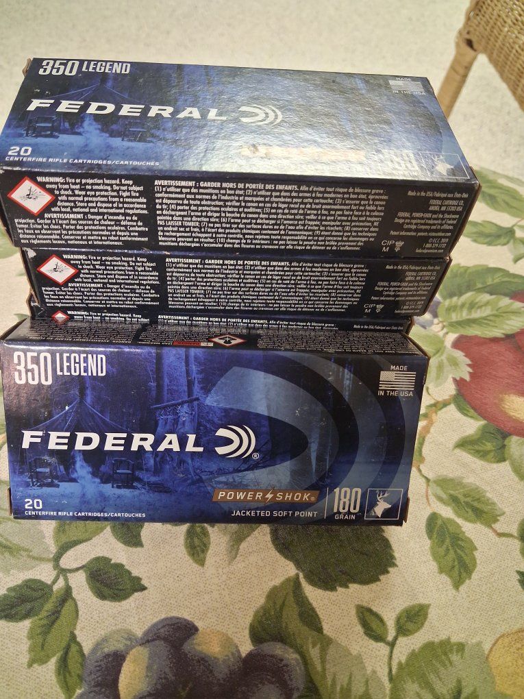 Federal Power-Shok centerfire rifle ammunition in .350 Legend.