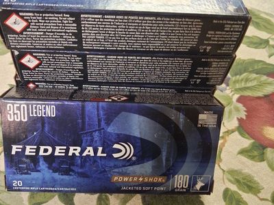 Federal Power-Shok centerfire rifle ammunition in .350 Legend.
