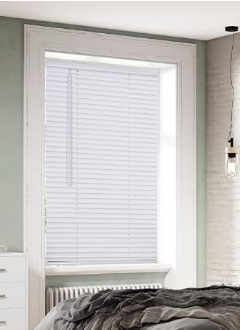 Vinyl Slats, 60" Wide x 64" Long - White, Window Blinds for Home and Office