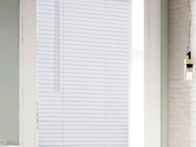Vinyl Slats, 60" Wide x 64" Long - White, Window Blinds for Home and Office