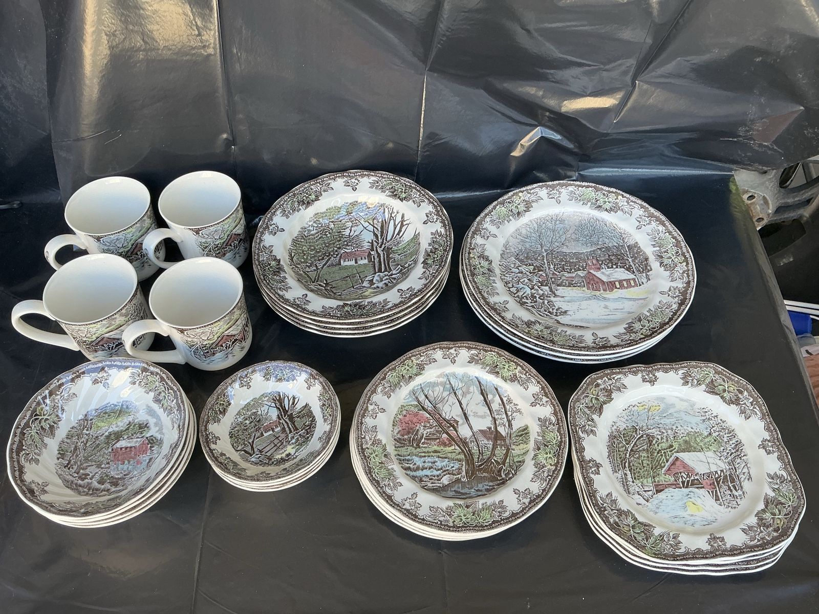 Johnson Bros "The Friendly Village" Dinnerware Set - Plates, Bowls & Mugs